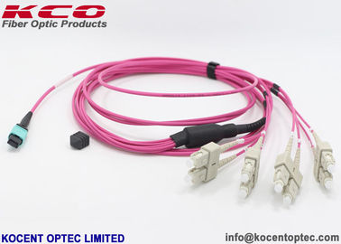 OM4 MPO MTP Fiber Patch Cord LC SC Connector 8 12 24 Core Pink Violet LSZH