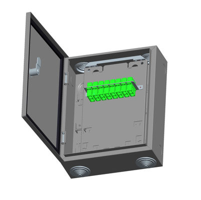 16 Cores Wall-mount Fiber Optic Distribution Box with 1x16 PLC Splitter for Outdoor Optical Distribution Box