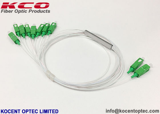 2x8 Fiber Optic Splitter PLC Splitter with Mini Blockless Tube Type for 1260 to 1650 nm Wavelength Range