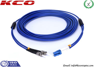 Armored Single Mode Duplex Fiber Optic Patch Cable ST to LC for Indoor FTTH Optical Fiber Patch Cord