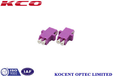 OM4 LC Fiber Optic Adapter with Flange Telcordia GR 326 and JIS Standard Compliant