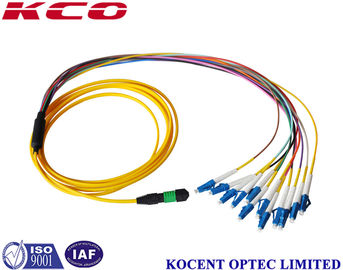 MPO Breakout Fiber Optic Cable MPO/APC to LC/UPC OS2 G652D 2.0mm PVC MPO to LC Fiber Optic Cable
