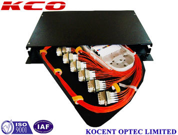 ODF Distribution Fiber Optic Termination Box OM4 OM5 1U 24 Port Rotating Splice Rackmount Patch Panel
