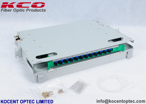 1U 12 Core Fiber Optic Terminal Box for 19'' Distribution Frame with Steel Material