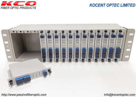 3U 19-Zoll ODF-Optische Faser 1x4 PLC-Fasersplitter Chassic Rack Mount Patch Panel 14 16 Schlitz