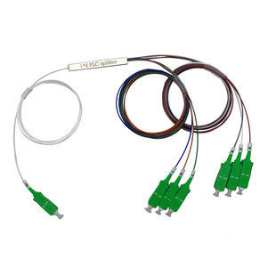 1x6 Mini Tube Type PLC Fiber Optic Splitter with SC UPC Connector Blockless Planar Lightwave Circuit Splitter